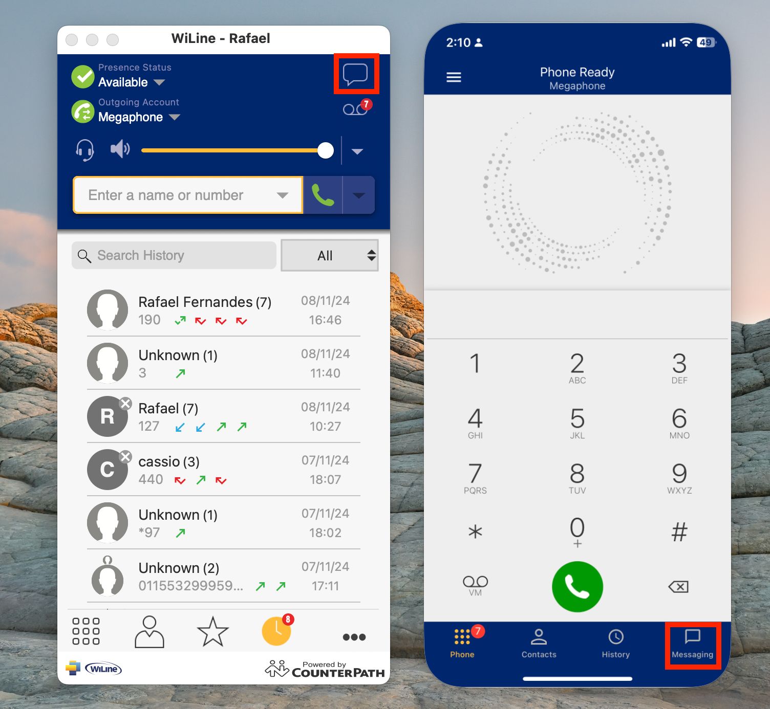 Messaging Tab