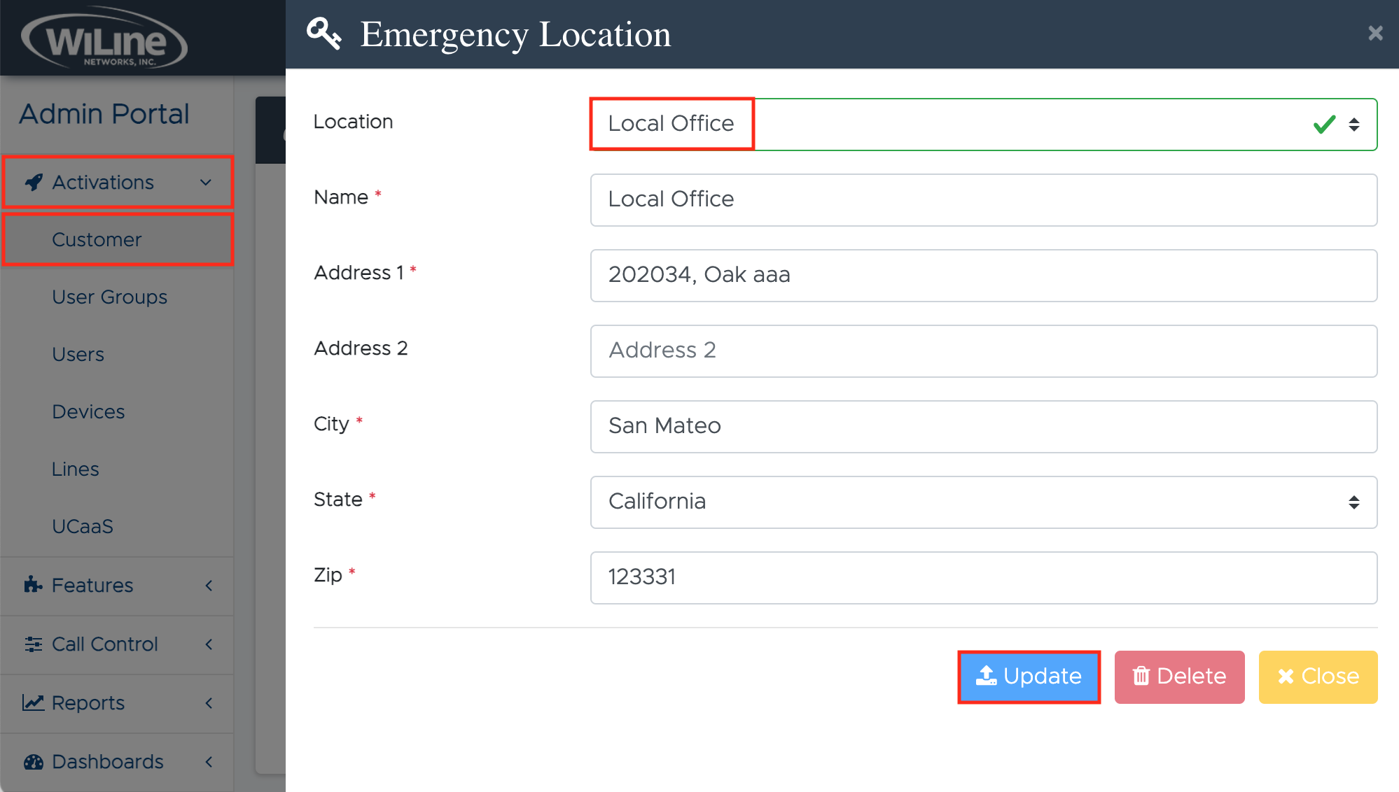 Añadir o editar ubicación de emergencia